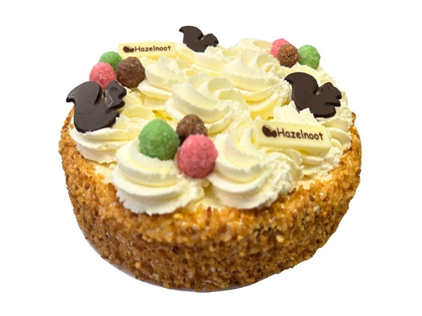 Hazelnoot schuim-slagroom taart 6 personen